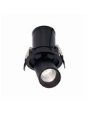 Foco LED empotrable y orientable GARDA, 7W negro, 2700K/3000K