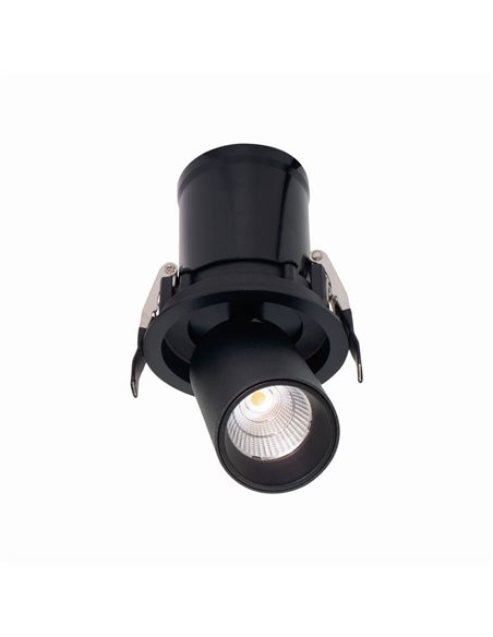 Foco LED empotrable y orientable GARDA, 7W negro, 2700K/3000K