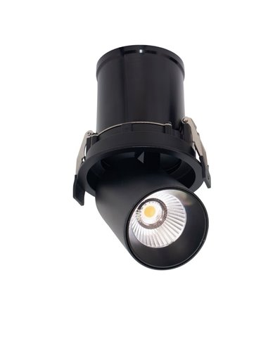 Spot LED encastrable et orientable GARDA, 7W noir, 2700K/3000K