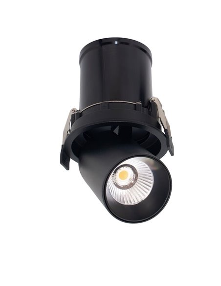Foco LED empotrable y orientable GARDA, 7W negro, 2700K/3000K