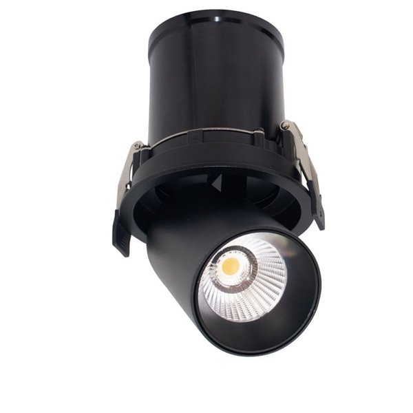 Refletor LED embutido e ajustável GARDA, 7W preto, 2700K/3000K
