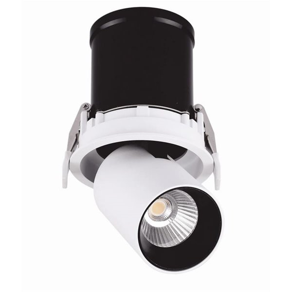 Refletor LED embutido e ajustável GARDA, 12W branco, 2700K/3000K/4000K