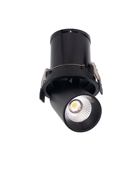 Spot LED encastrable et orientable GARDA, 12W noir, 2700K/3000K