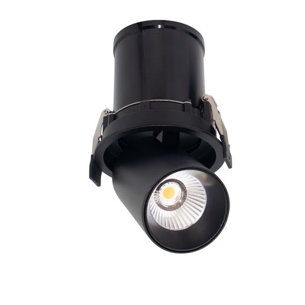 Foco LED empotrable y orientable GARDA, 12W negro, 2700K/3000K