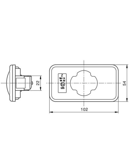 Medidas Piloto de posición lateral LED 24V ámbar VIGNAL para Renault y Volvo Trucks SM1 IA 00 02