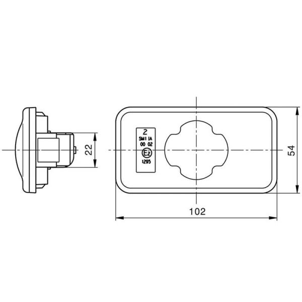 Medidas Piloto de posición lateral LED 24V ámbar VIGNAL para Renault y Volvo Trucks SM1 IA 00 02