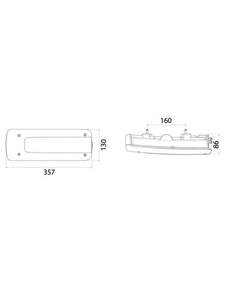 Dimensiones Piloto LED trasero LC10 de Renault Trucks D Volvo FM Trucks ADR Derecho