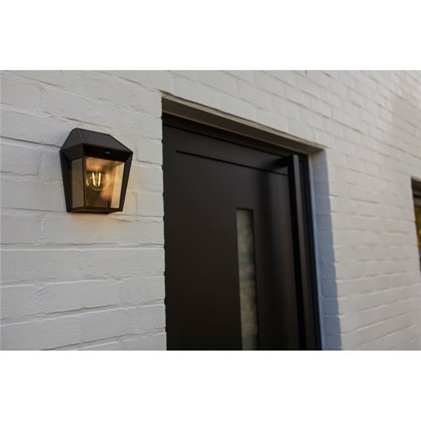 Aplique de pared exterior de estilo clásico AVONY, con sensor de movimeinto y panel solar, E27, negro