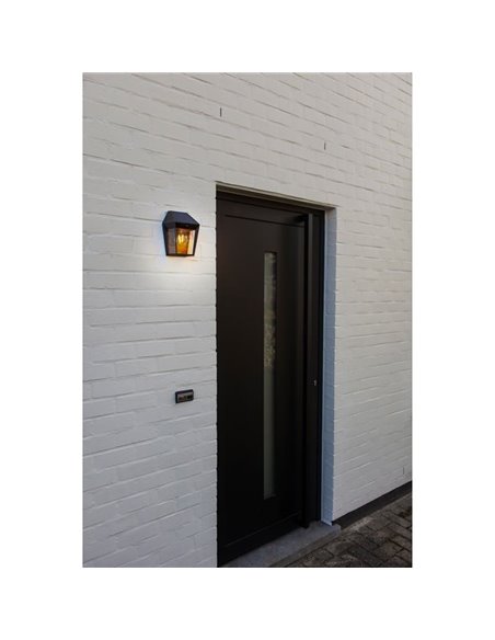 Aplique de pared exterior de estilo clásico AVONY, con sensor de movimeinto y panel solar, E27, negro