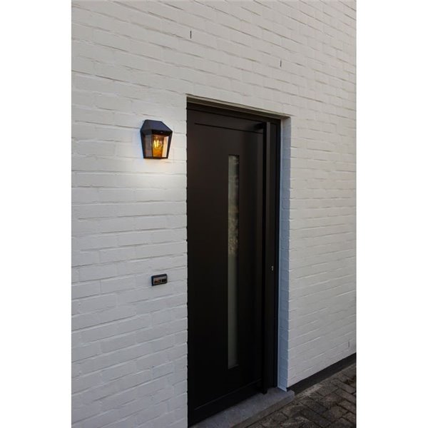 Aplique de pared exterior de estilo clásico AVONY, con sensor de movimeinto y panel solar, E27, negro