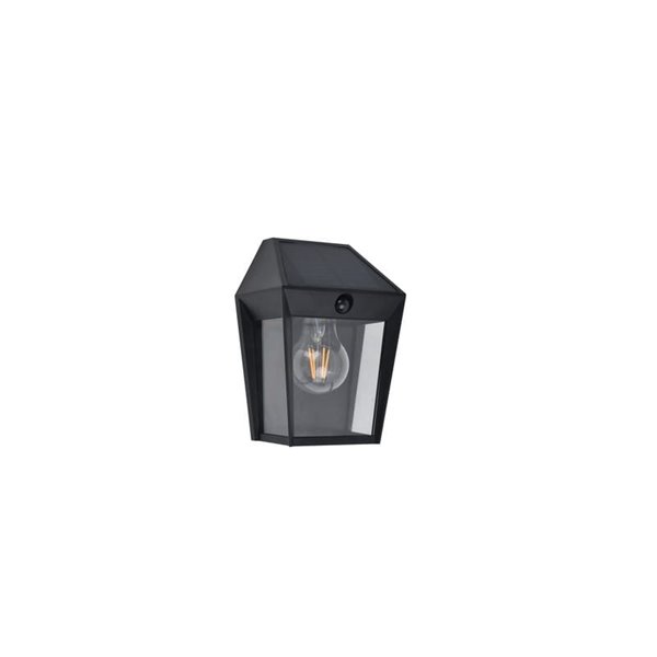 Aplique de pared exterior de estilo clásico AVONY, con sensor de movimeinto y panel solar, E27, negro