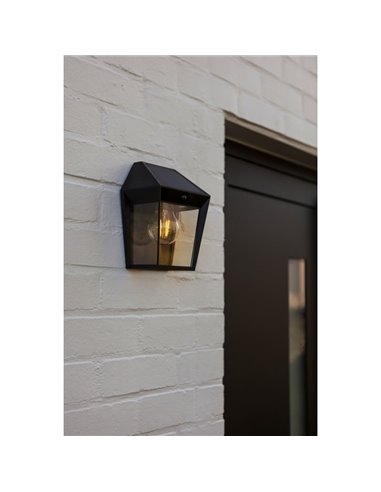 Aplique de pared exterior de estilo clásico AVONY, con sensor de movimeinto y panel solar, E27, negro
