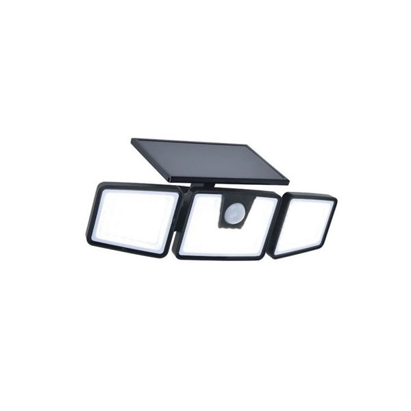 Foco LED reflector triple BRITI, con panel solar y sensor PIR, 6W 750Lm, 5000K
