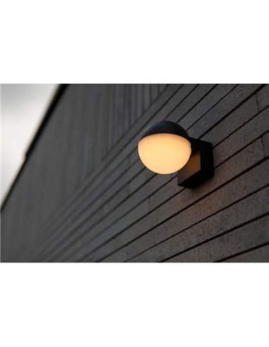 Luminária de parede externa LOOMA LED em formato de globo com luz giratória de 270°, 7,8 W, 1150 lúmens, 3000 K