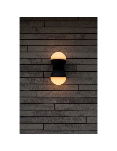 Lámpara de pared LED exterior doble en forma de globo LOOMA, con luz giro 270º, 15,6W 2300Lm, 3000K