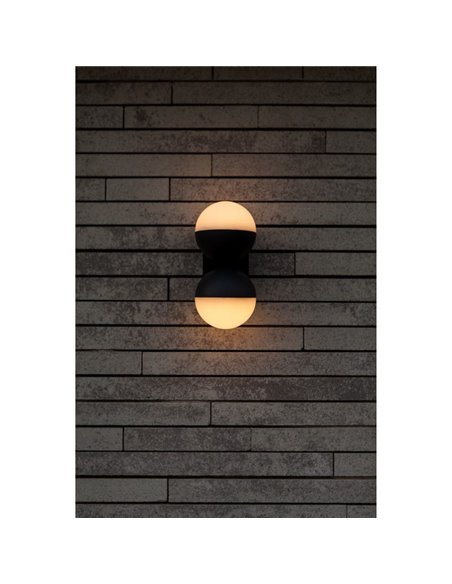 Candeeiro de parede LED duplo para exterior em forma de globo LOOMA, com luz giratória 270º, 15,6W 2300Lm, 3000K