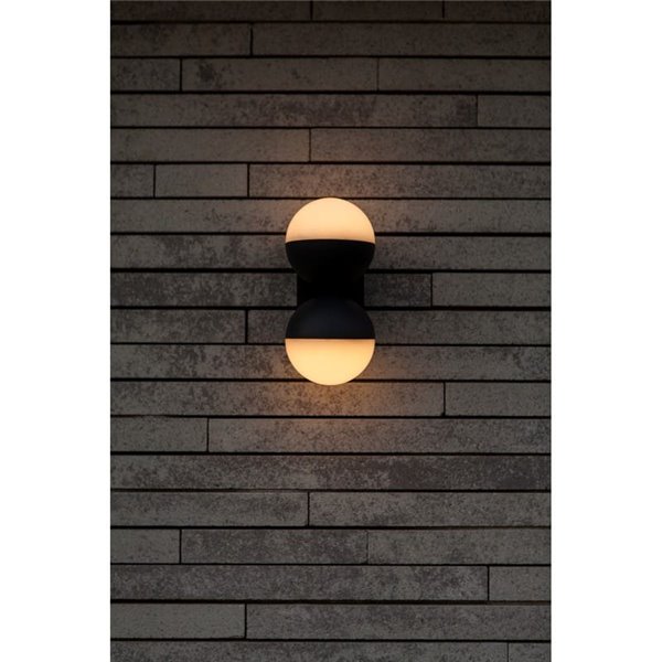 Lámpara de pared LED exterior doble en forma de globo LOOMA, con luz giro 270º, 15,6W 2300Lm, 3000K