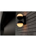 Lámpara de pared LED exterior doble en forma de globo LOOMA, con luz giro 270º, 15,6W 2300Lm, 3000K