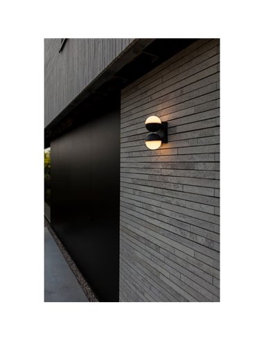 Lámpara de pared LED exterior doble en forma de globo LOOMA, con luz giro 270º, 15,6W 2300Lm, 3000K