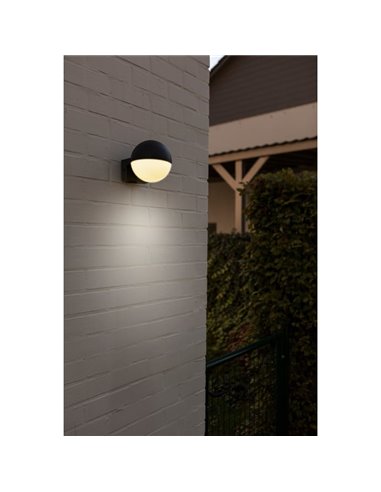 Aplique de pared exterior LOOMA, en forma de globo E27 con giro 270º, antracita