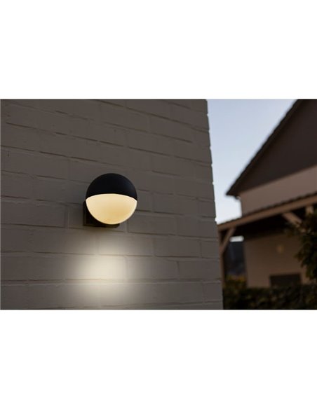 Aplique de pared exterior LOOMA, en forma de globo E27 con giro 270º, antracita