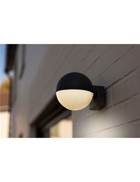 Aplique de pared exterior LOOMA, en forma de globo E27 con giro 270º, antracita
