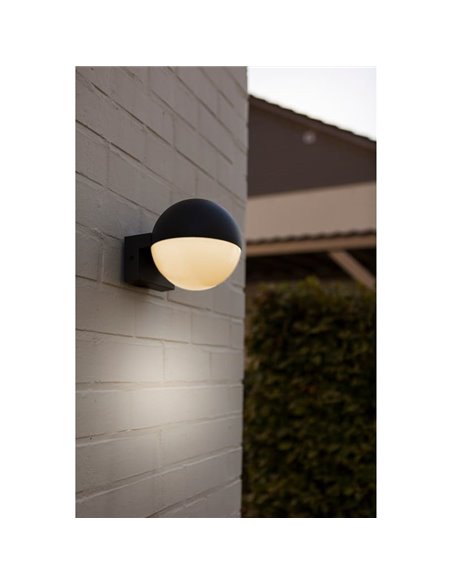 Aplique de pared exterior LOOMA, en forma de globo E27 con giro 270º, antracita