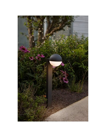 Farol externo LOOMA, em forma de globo que gira 270º, E27, 70cm de altura