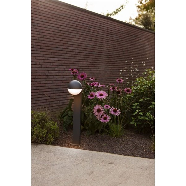 Baliza de exterior LOOMA, con forma de globo que gira 270º, E27, 70cm de altura