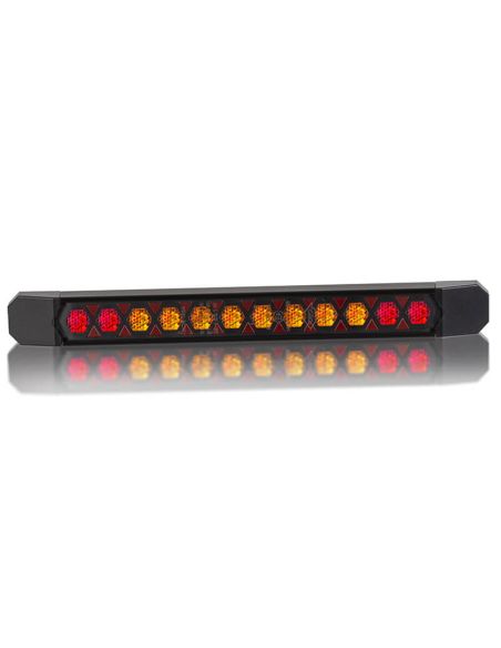 Barra de luz traseira LED para reboques e plataformas – Homologada e durável com cabo, 3 funções, R1 S1 2a ECE R10
