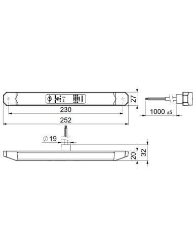 Medidas Barra LED trasera para remolques y plataformas – Homologada y resistente con cable 3 Funciones R1 S1 2a ECE R10
