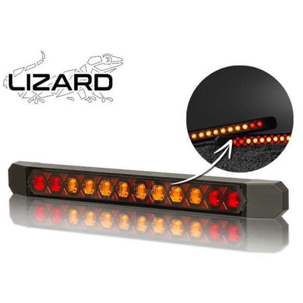 Barra LED trasera con intermiente dinámico Lizard – Homologada y resistente con cable 3 Funciones R1 S1 2a ECE R10 Horpol