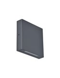Aplique cuadrado exterior LED con luz arriba y abajo PILI, 8,5W 1310Lm, 4000K