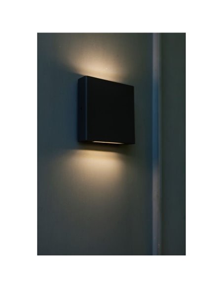 Aplique LED quadrado para exterior com luminária ascendente e descendente PILI, 8,5W 1310Lm, 4000K