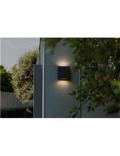 Aplique cuadrado exterior LED con luz arriba y abajo PILI, 8,5W 1310Lm, 4000K 2