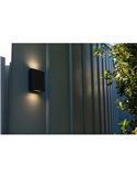 Aplique cuadrado exterior LED con luz arriba y abajo PILI, 8,5W 1310Lm, 4000K