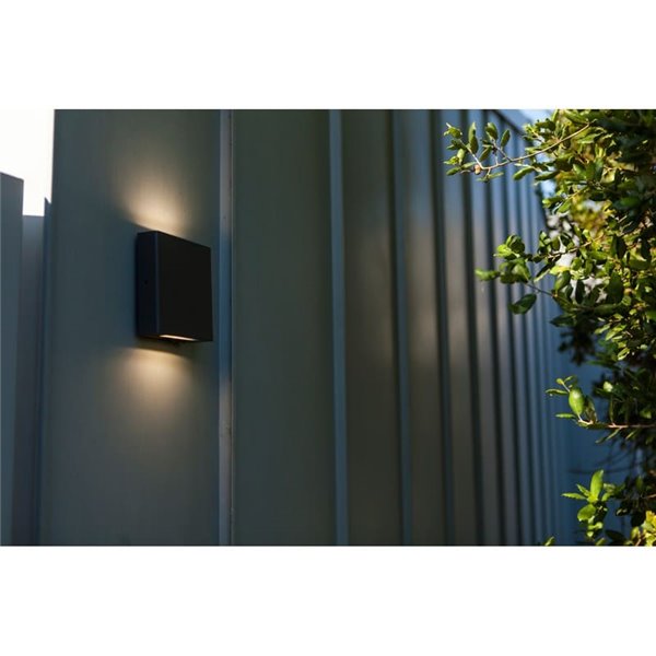 Aplique cuadrado exterior LED con luz arriba y abajo PILI, 8,5W 1310Lm, 4000K