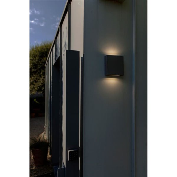 Aplique cuadrado exterior LED con luz arriba y abajo PILI, 8,5W 1310Lm, 4000K