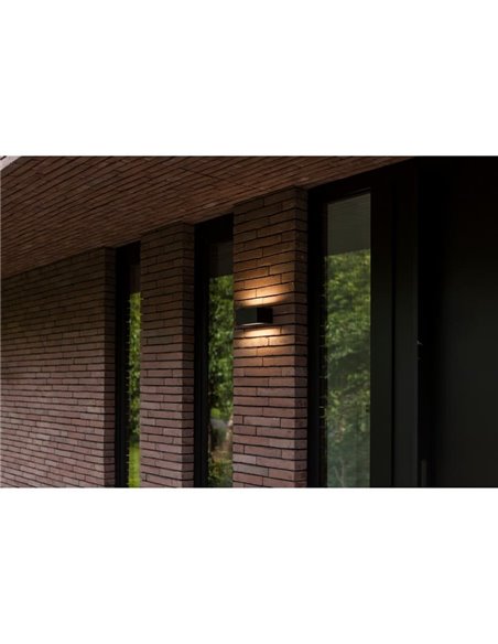 Aplique exterior LED GEMINI, con luz bidireccional, negro, 8,8W 1245Lm, 3000K