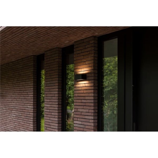 Aplique exterior LED GEMINI, con luz bidireccional, negro, 8,8W 1245Lm, 3000K