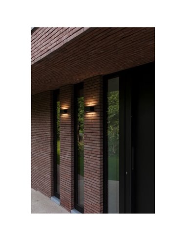 Aplique exterior LED GEMINI, con luz bidireccional, negro, 8,8W 1245Lm, 3000K