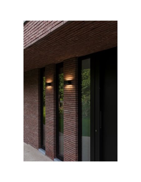 Aplique exterior LED GEMINI, con luz bidireccional, negro, 8,8W 1245Lm, 3000K