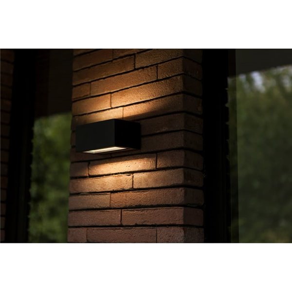 Aplique exterior LED GEMINI, con luz bidireccional, negro, 8,8W 1245Lm, 3000K
