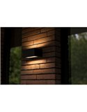 Aplique exterior LED GEMINI, con luz bidireccional, negro, 8,8W 1245Lm, 3000K