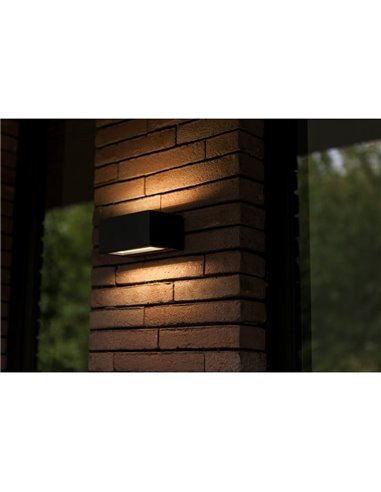 Aplique exterior LED GEMINI, con luz bidireccional, negro, 8,8W 1245Lm, 3000K
