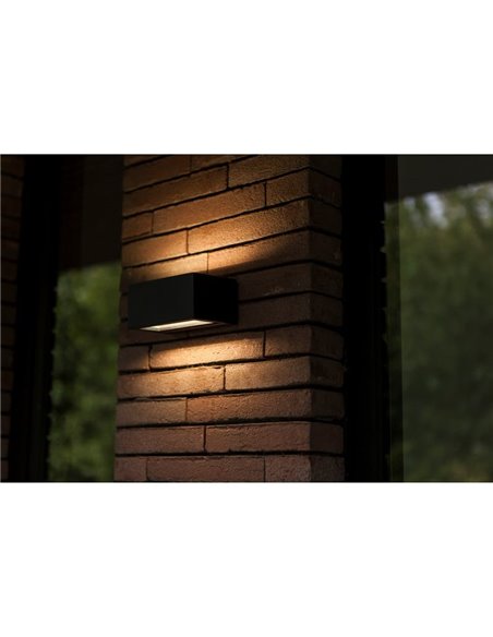 Aplique exterior LED GEMINI, con luz bidireccional, negro, 8,8W 1245Lm, 3000K