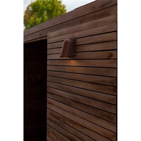 Lámpara de pared LED para exterior ANCOR, de aluminio marrón, GU10