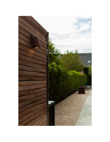 Lámpara de pared LED para exterior ANCOR, de aluminio marrón, GU10