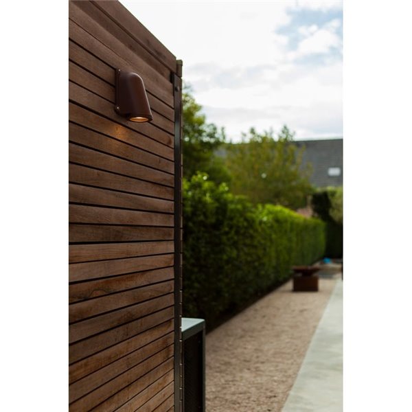 Lámpara de pared LED para exterior ANCOR, de aluminio marrón, GU10