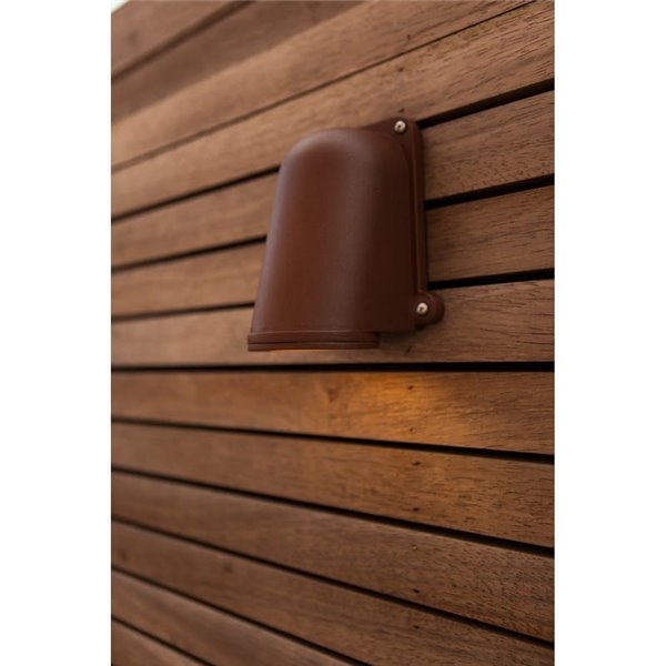 Lámpara de pared LED para exterior ANCOR, de aluminio marrón, GU10